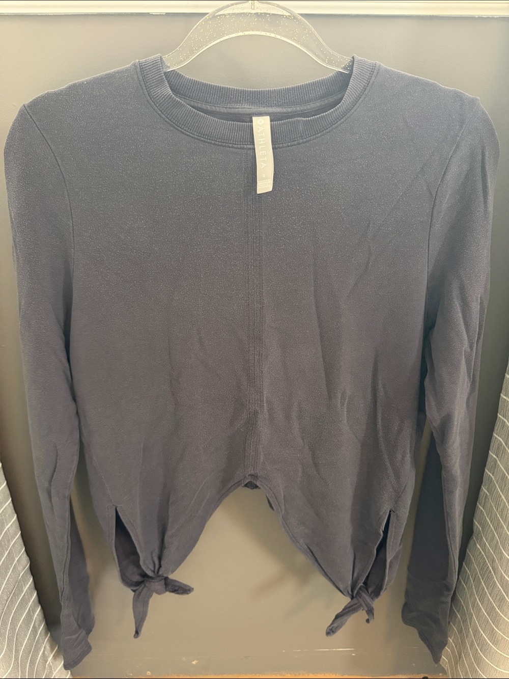 Athleta Purple Long-Sleeve Tie Front Top